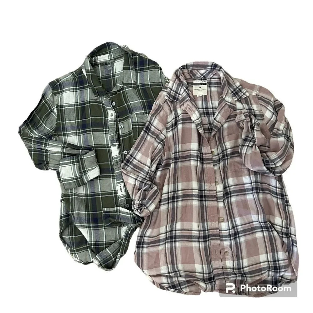 Bundle of Aerie/American Eagle Plaid Fall Flannels Size XS/S